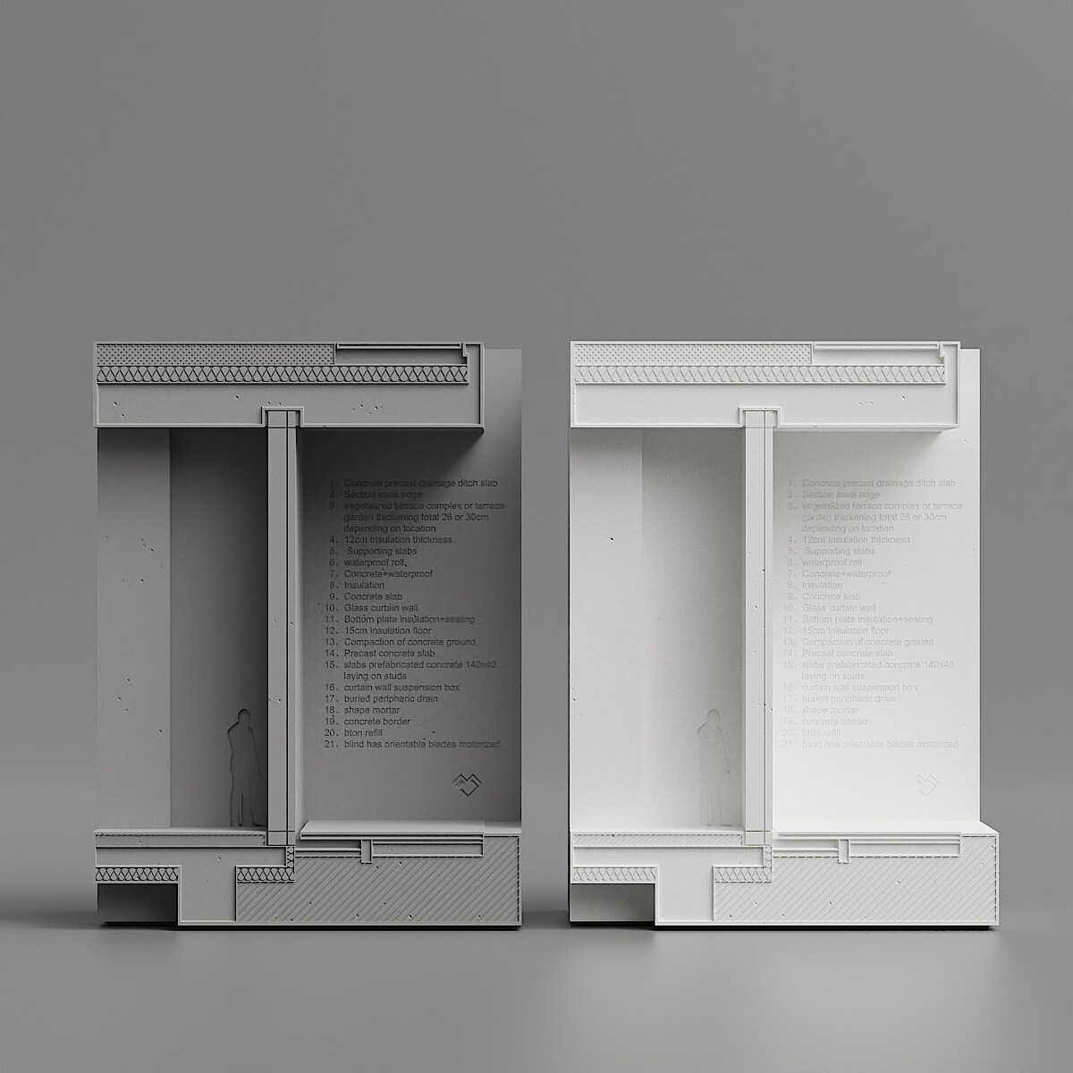 Architectural Detail Concrete Sculpture 180 mm by Myron Design