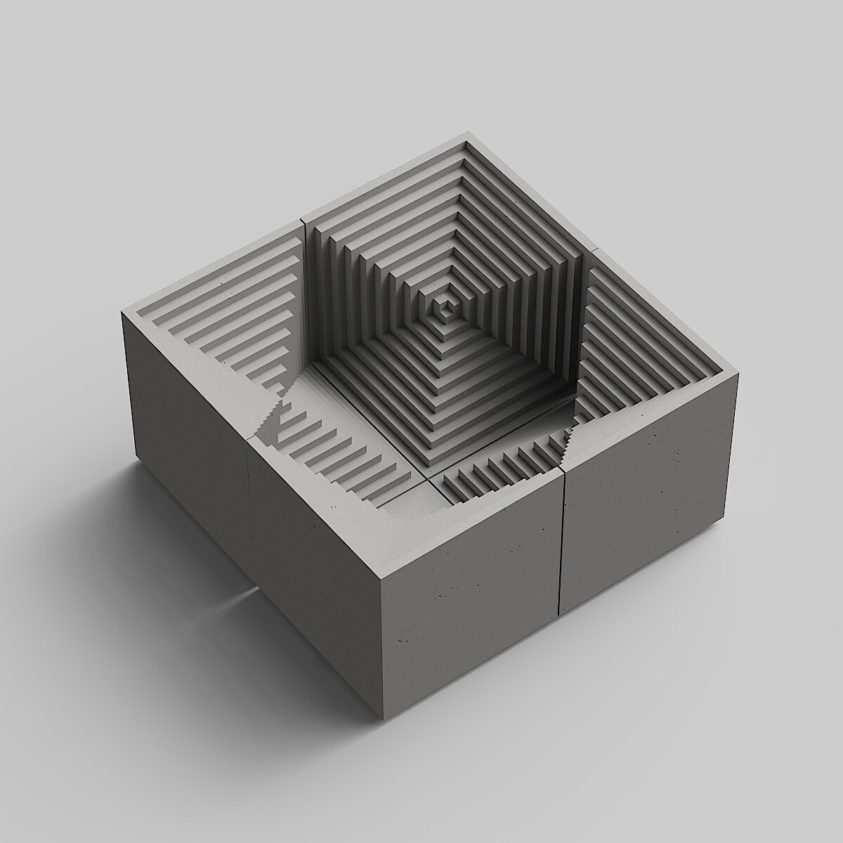 Cube Concrete Bookend and Architectural Object by Myron Design