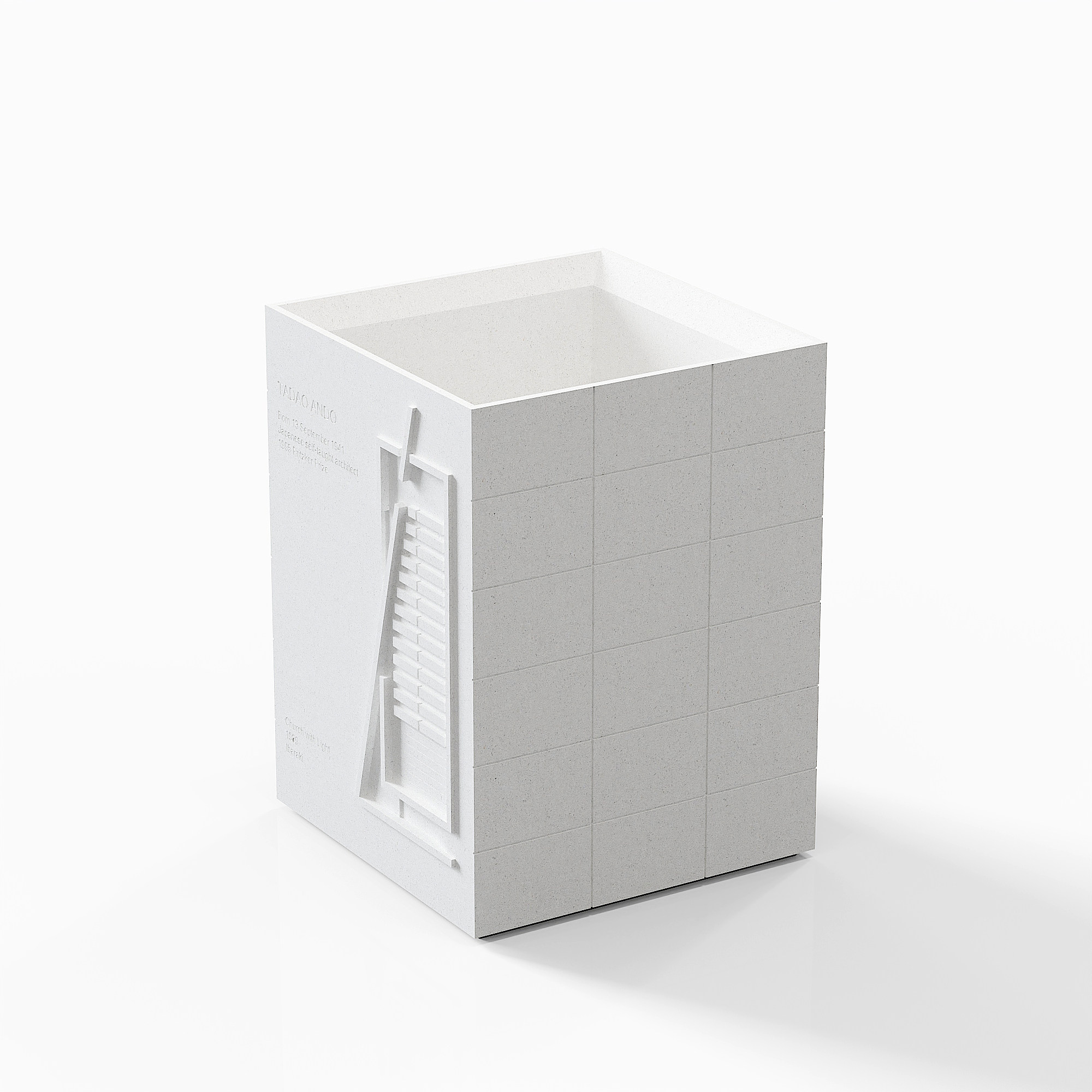 Church of the Light Concrete Pen Holder - Tadao Ando Desk Organizer - Image 6
