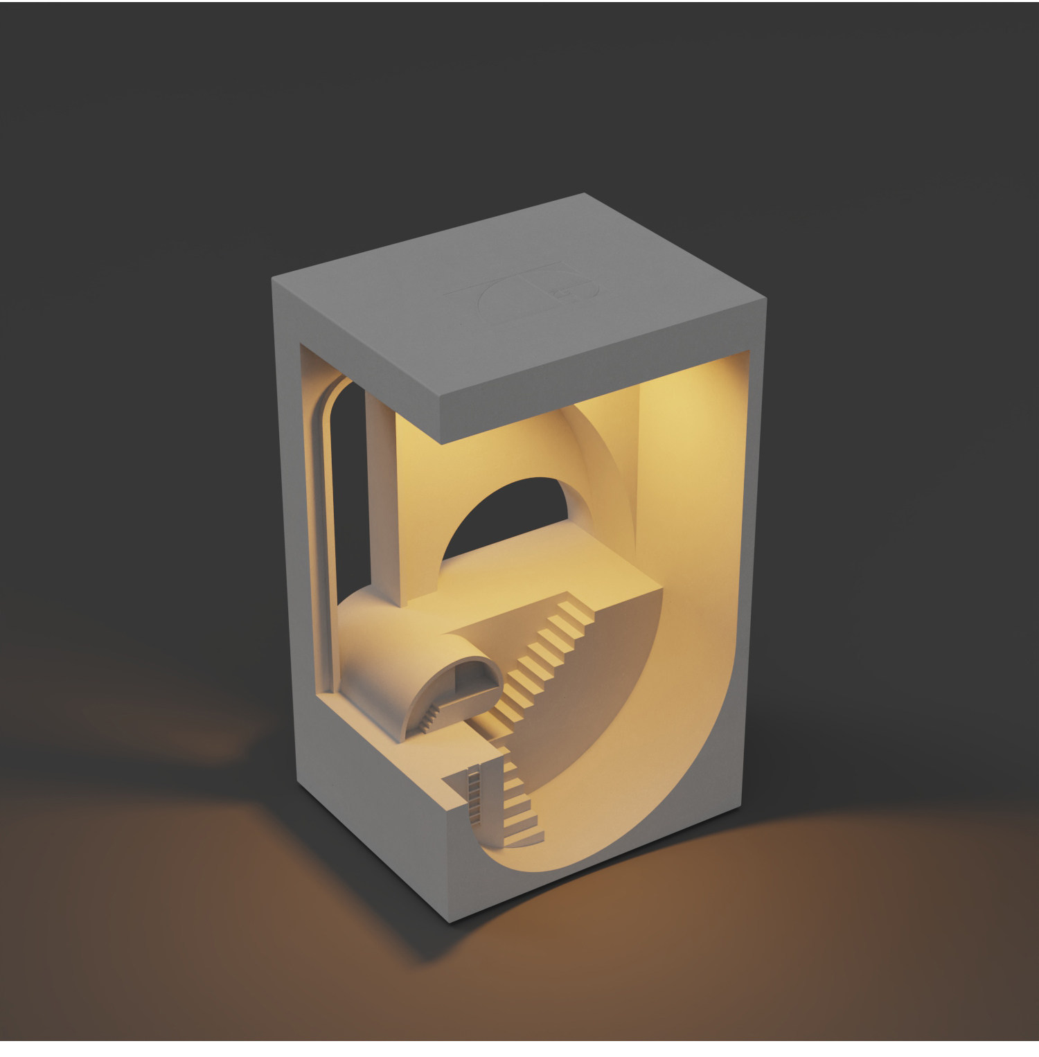 Golden Spiral Concrete Night Light by Myron Design