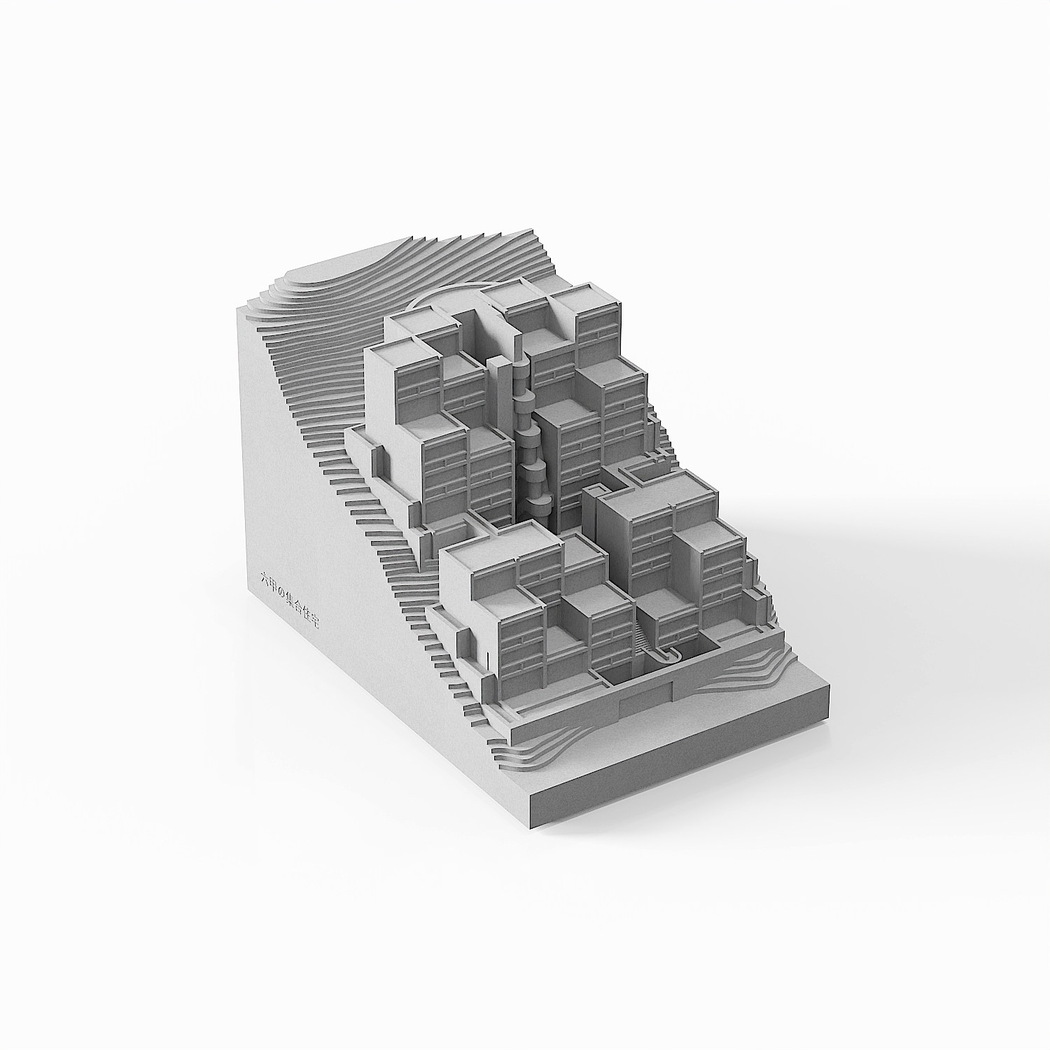 Rokko Housing - Tadao Ando Concrete Architecture Model - Image 6