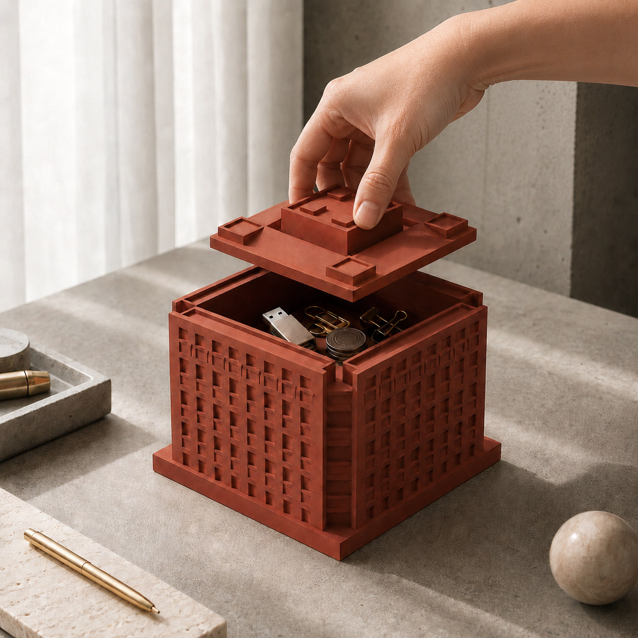 Exeter Library Concrete Pen Holder by Myron Design