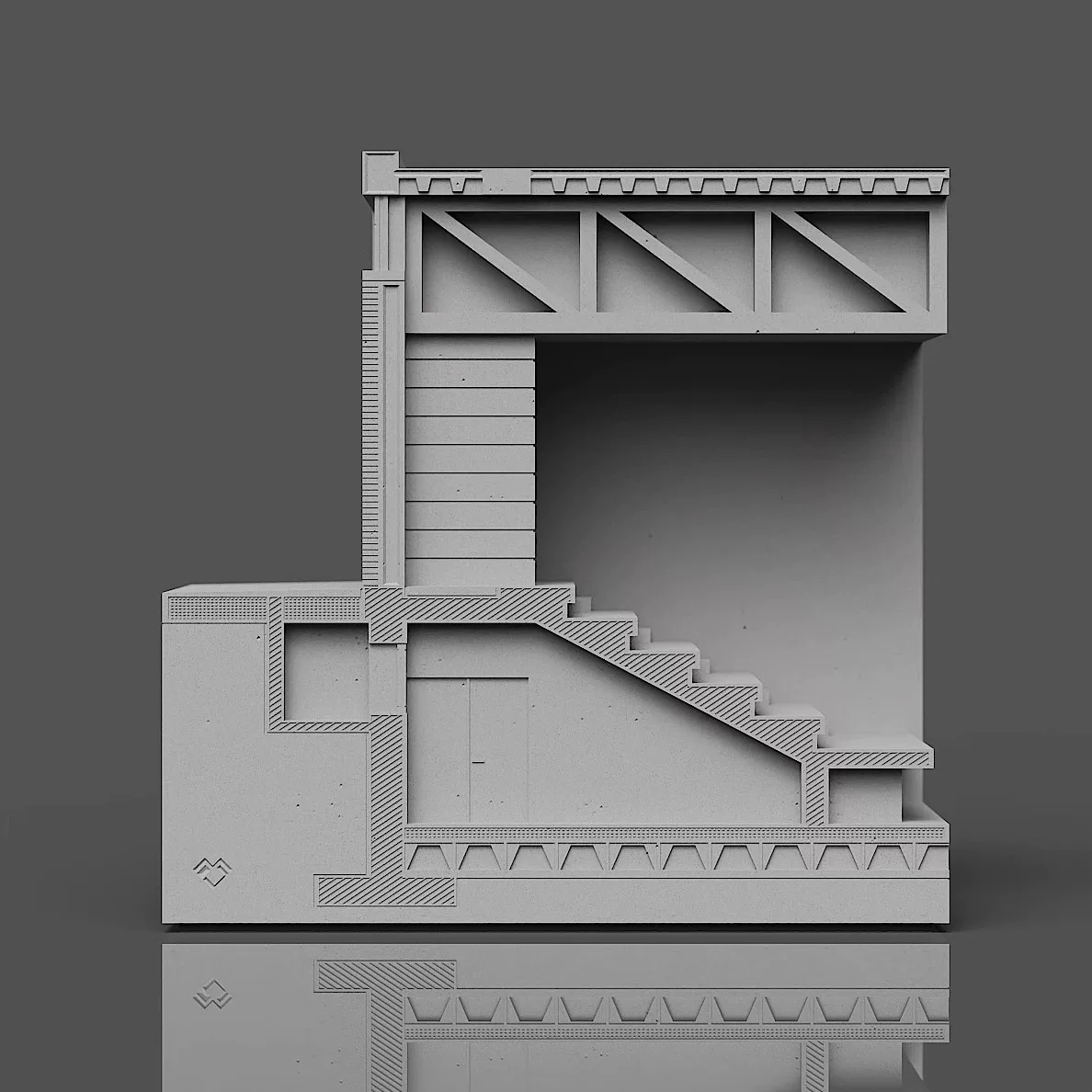Architectural Detail Concrete Sculpture 157 mm by Myron Design