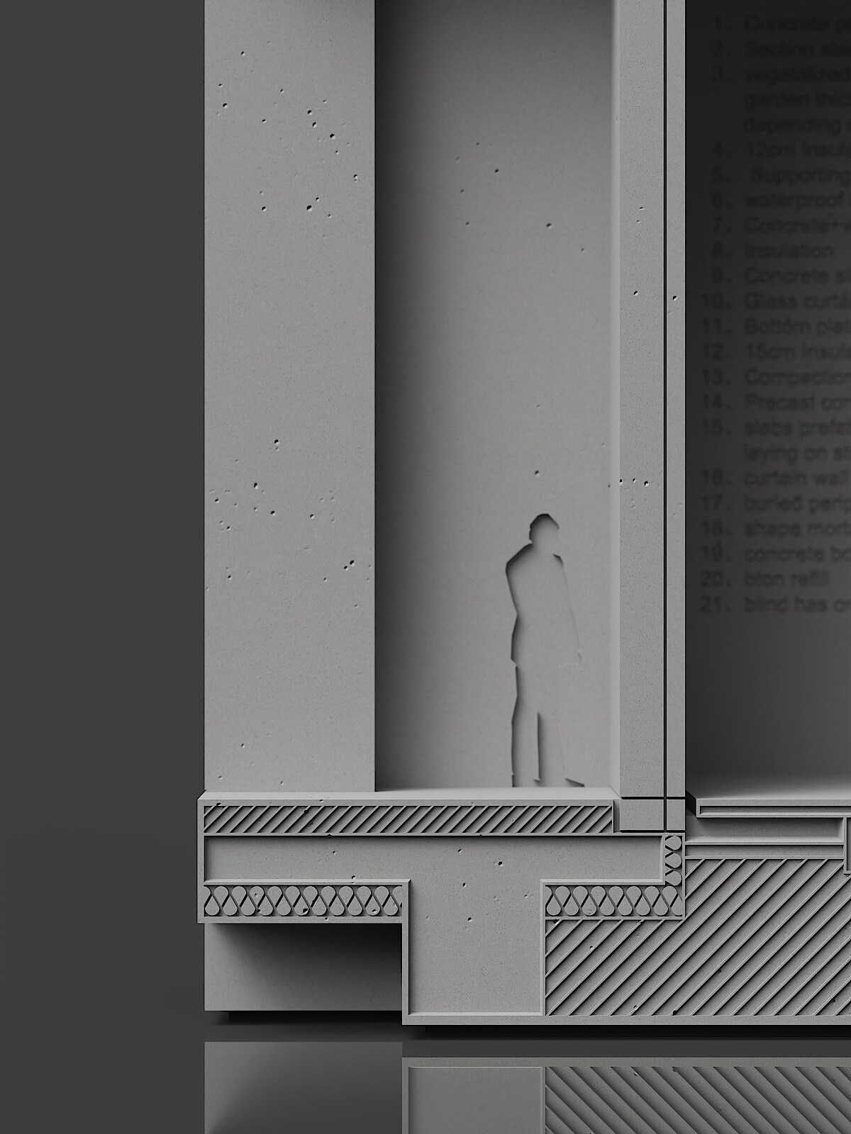 Architectural Detail Concrete Sculpture 180 mm by Myron Design
