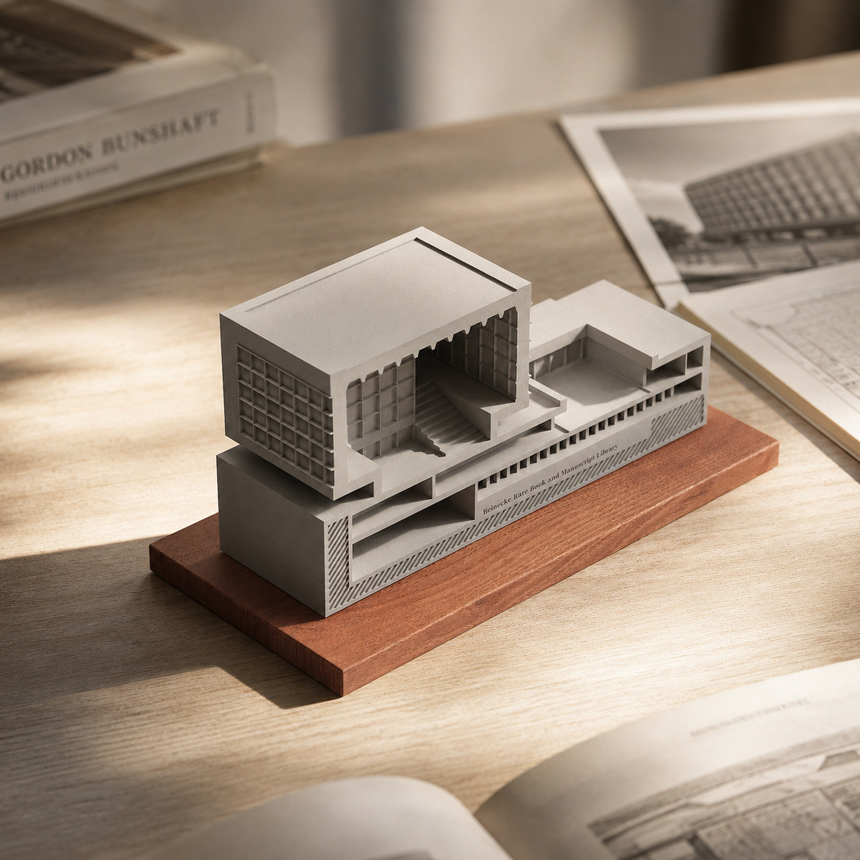 Beinecke Rare Book Library Concrete Model by Myron Design