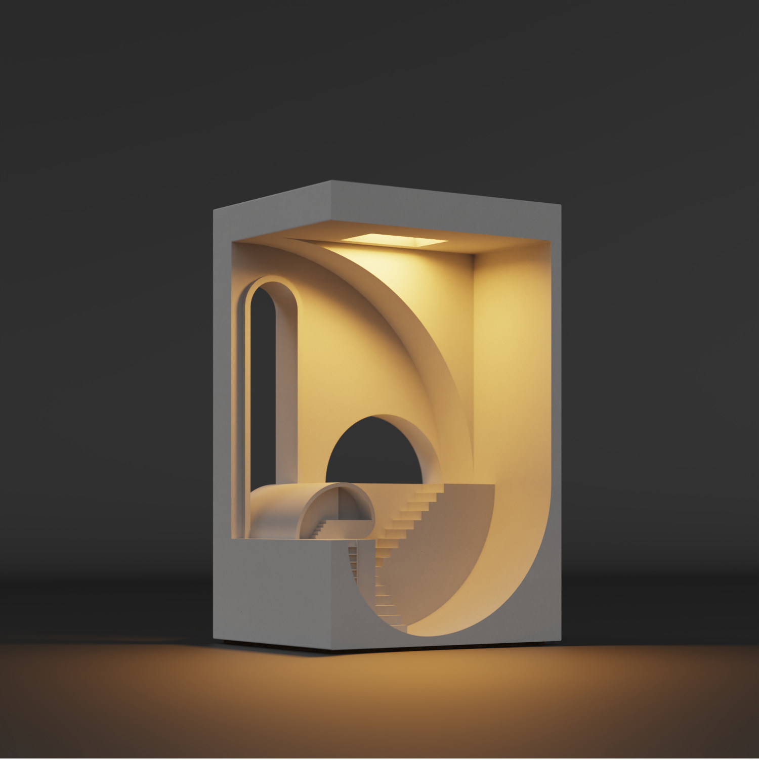 Golden Spiral Concrete Night Light by Myron Design