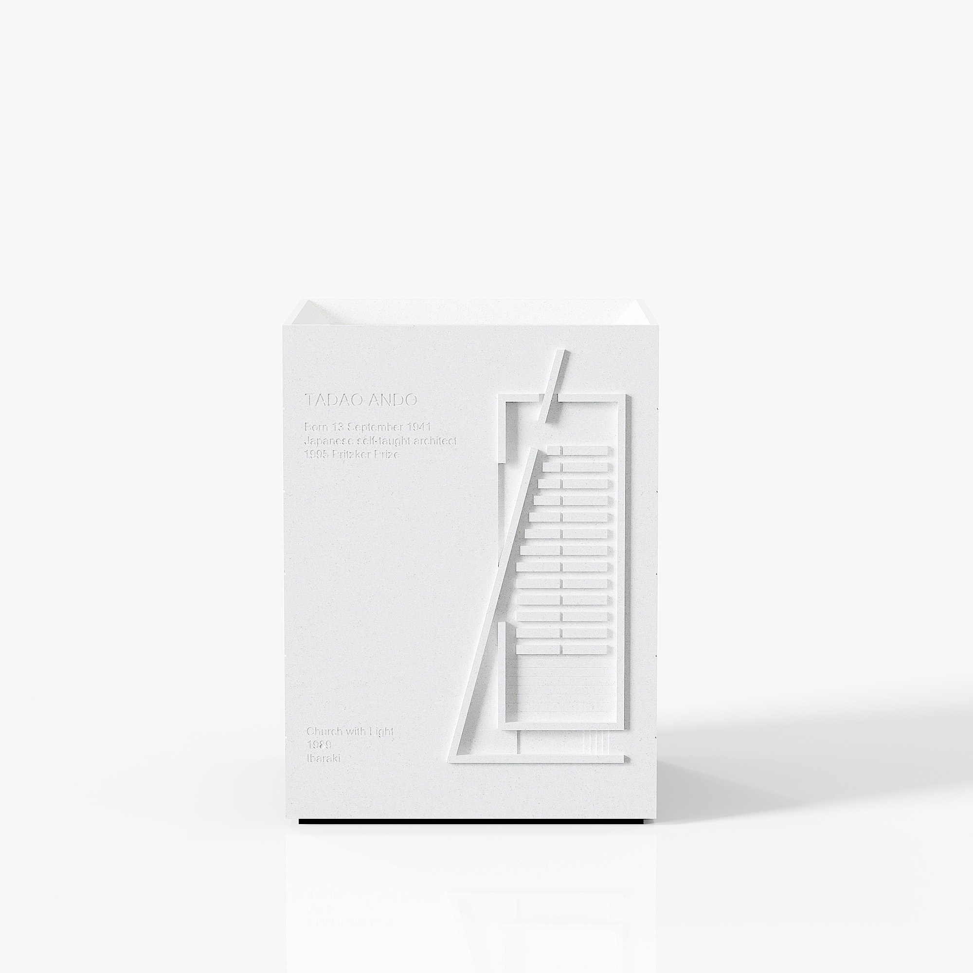 Church of the Light Concrete Pen Holder - Tadao Ando Desk Organizer - Image 7