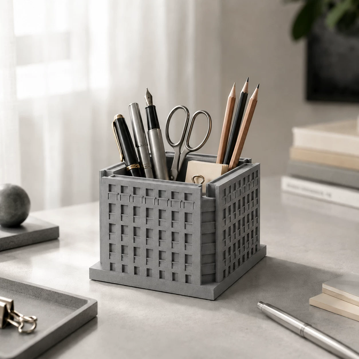 Exeter Library Concrete Pen Holder by Myron Design