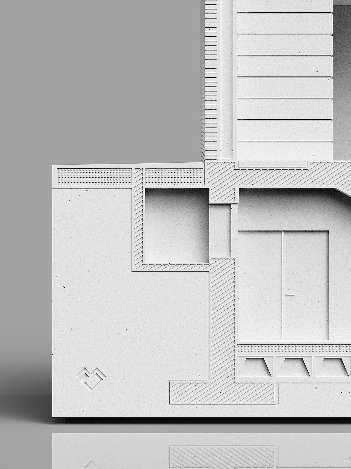 Architectural Detail Concrete Sculpture 157 mm by Myron Design