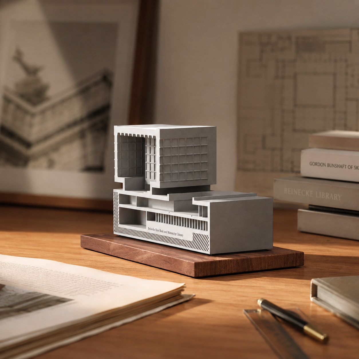 Beinecke Rare Book Library Concrete Model by Myron Design