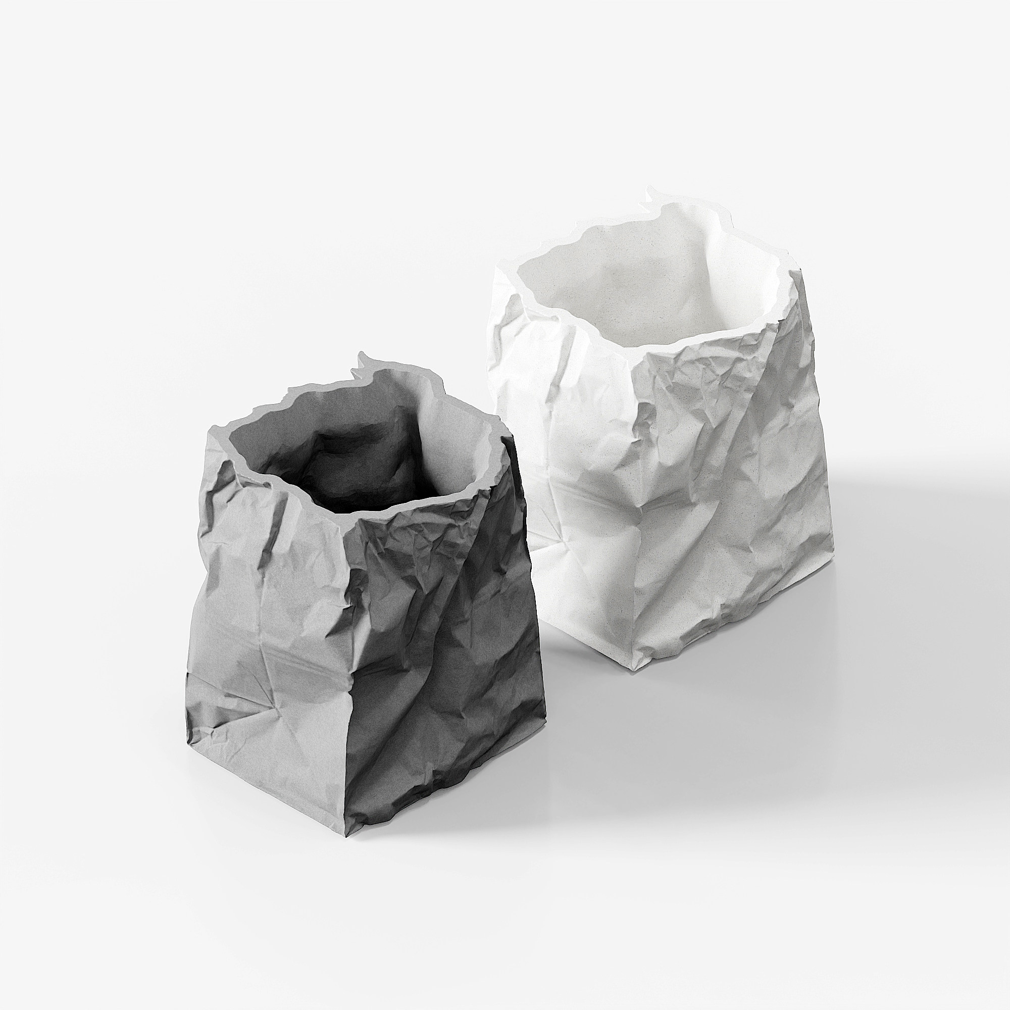 Crumpled Paper Bag Concrete Pen Holder by Myron Design