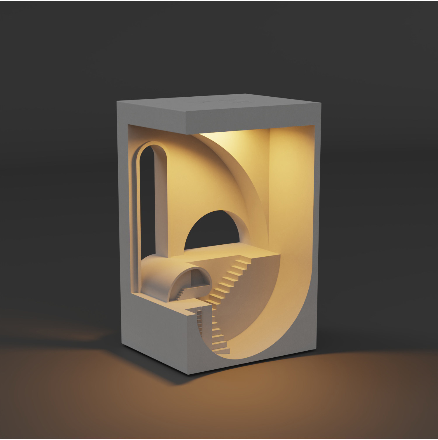 Golden Spiral Concrete Night Light by Myron Design
