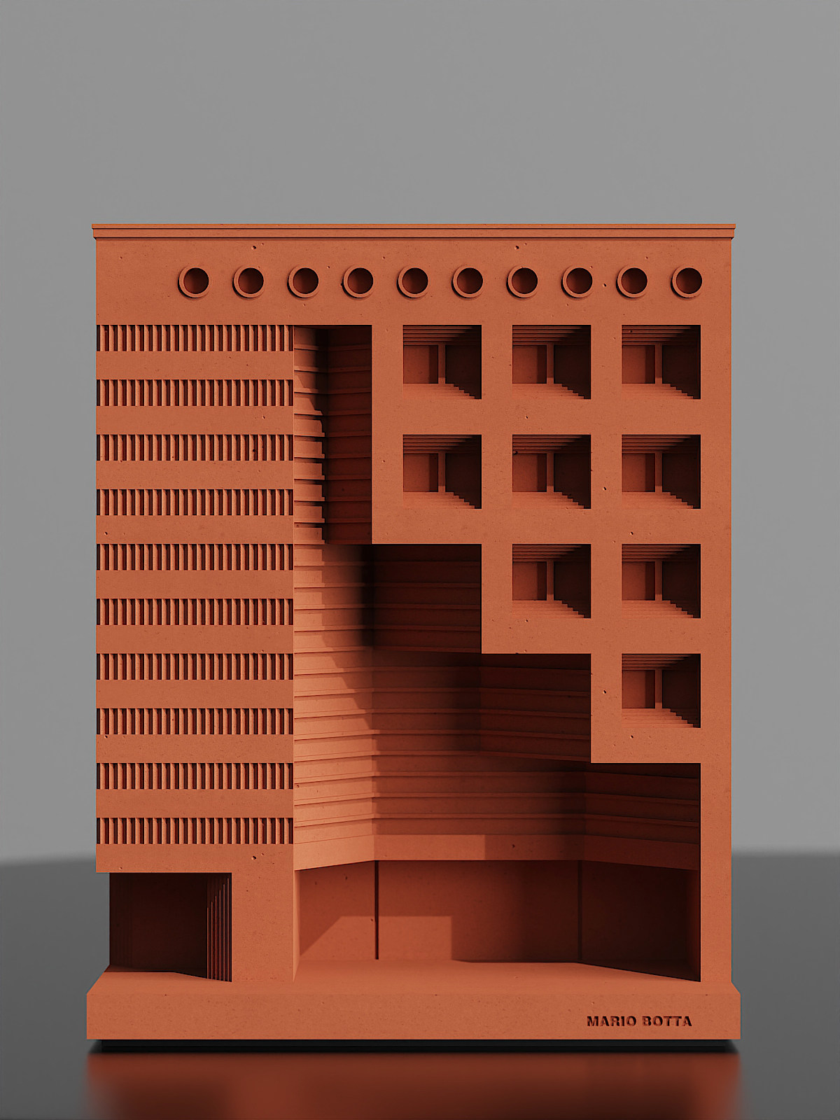 Mario Botta Concrete Bookends - Architectural Desk Object - Image 8