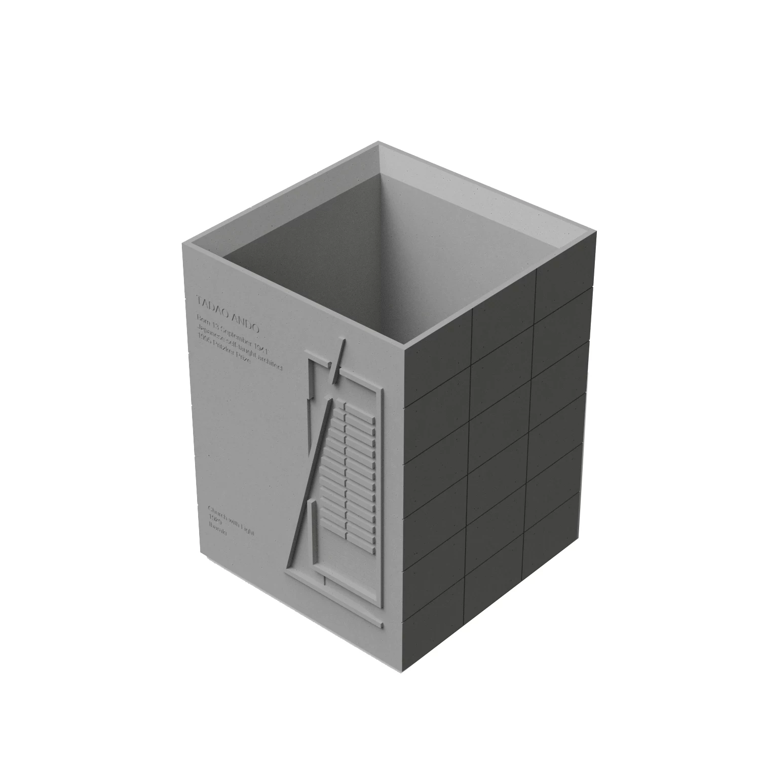 Church of the Light Concrete Pen Holder - Tadao Ando Desk Organizer - Image 8