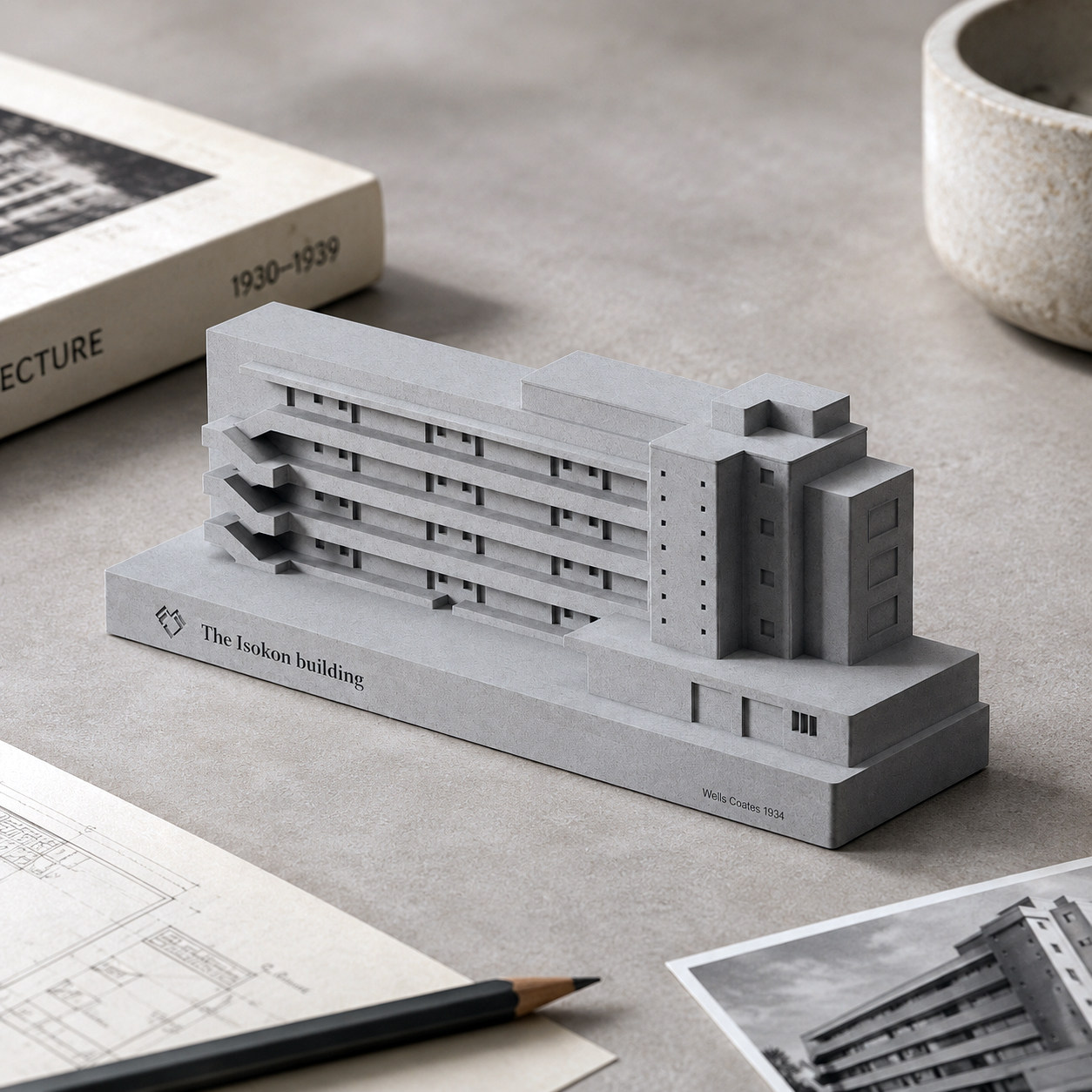 Isokon Building Concrete Model - Modernist Architecture Decor - Image 9