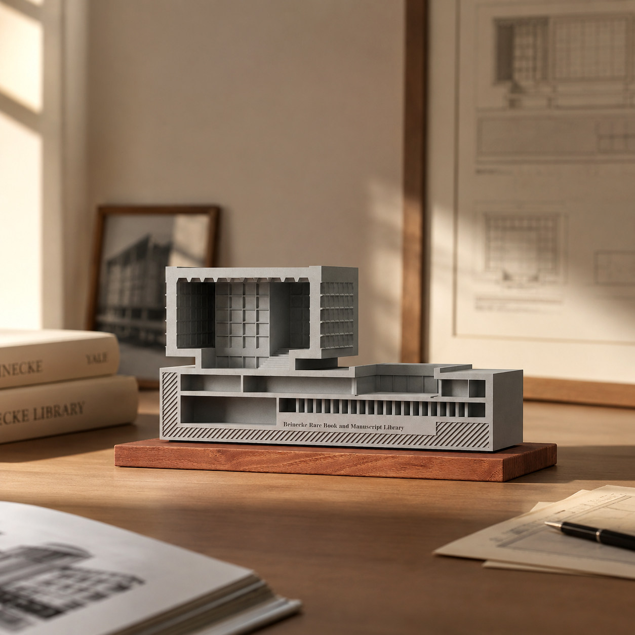 Beinecke Rare Book Library Concrete Model by Myron Design