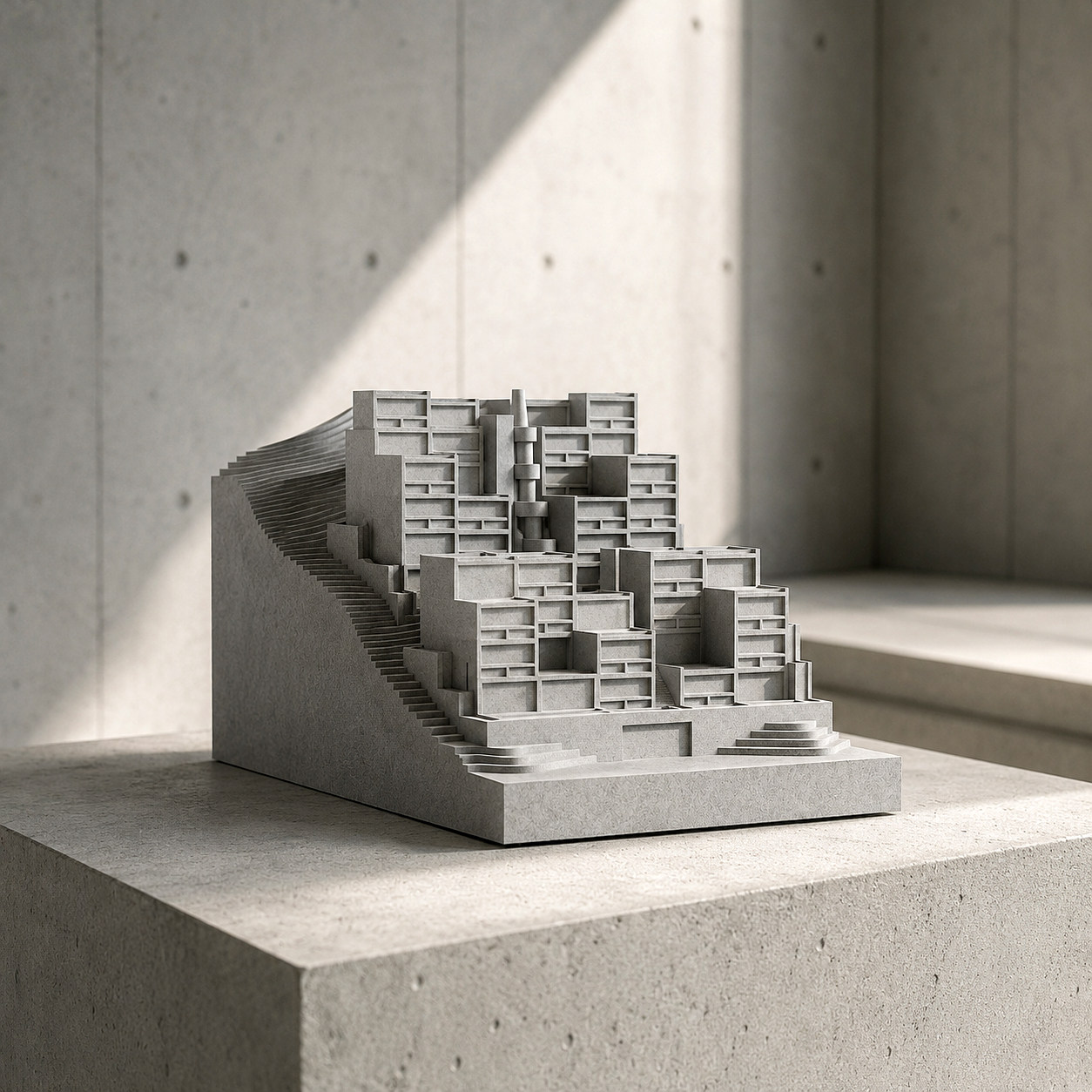 Rokko Housing - Tadao Ando Concrete Architecture Model - Image 9