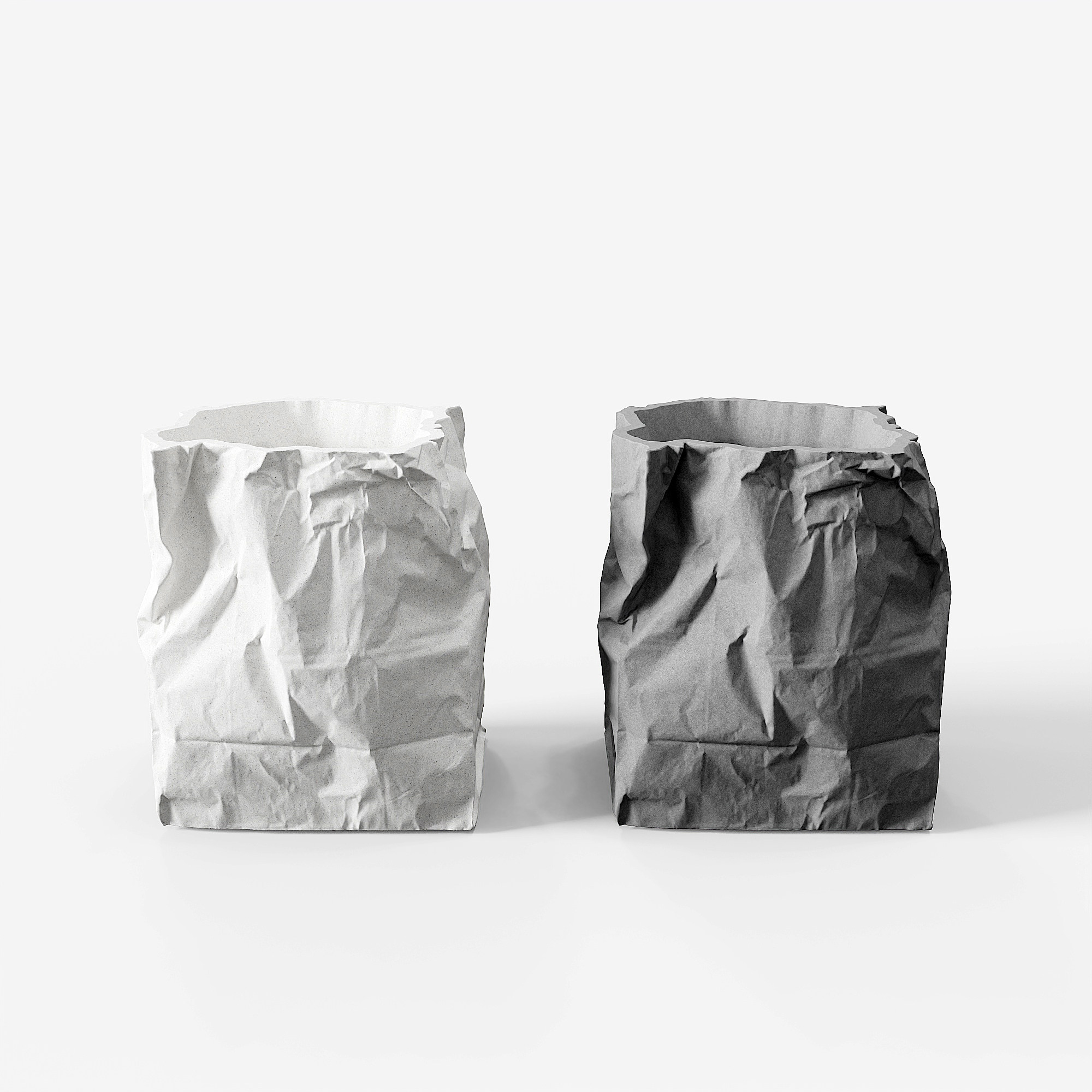 Crumpled Paper Bag Concrete Pen Holder by Myron Design