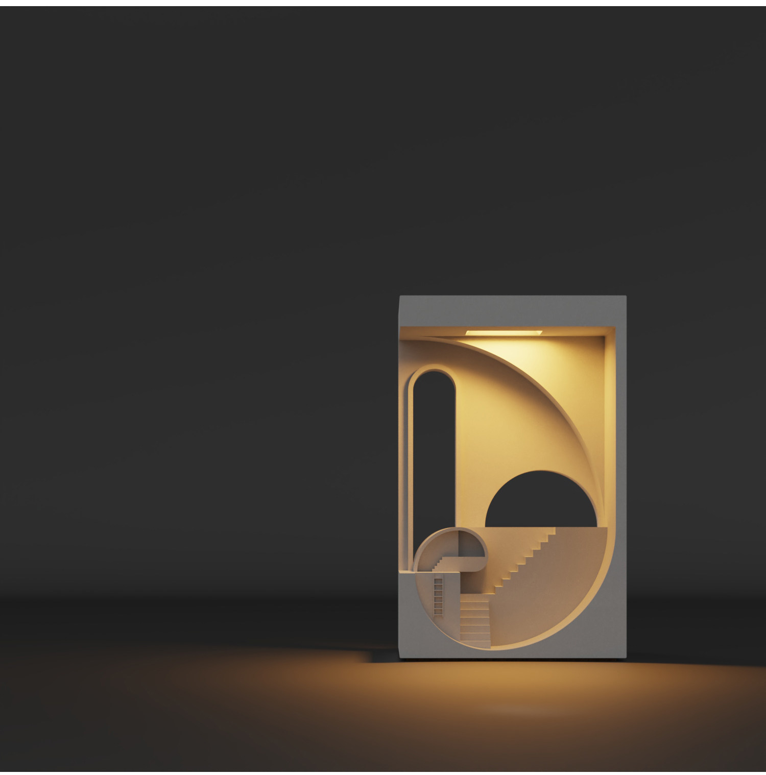 Golden Spiral Concrete Night Light by Myron Design