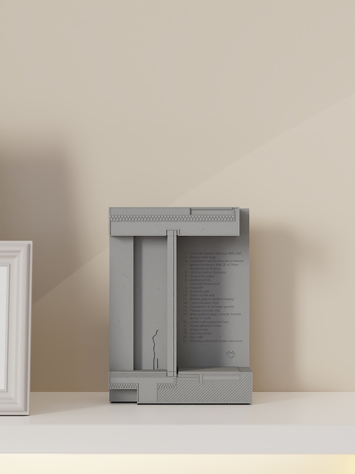 Architectural Detail Concrete Sculpture 180 mm by Myron Design