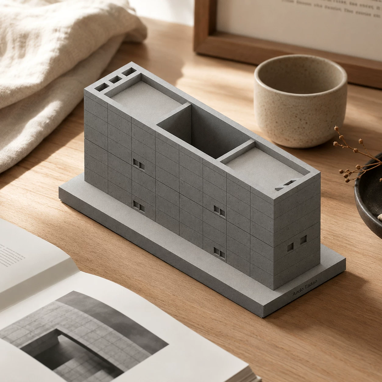 Azuma House Concrete Model - Tadao Ando Sumiyoshi Row House - Image 9