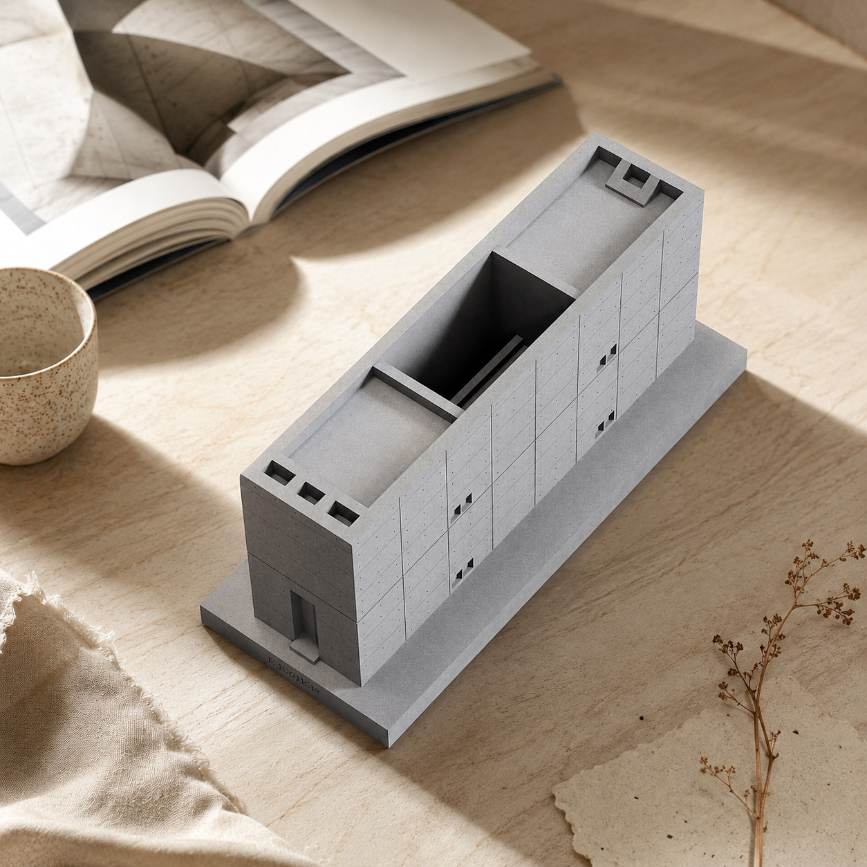Azuma House Concrete Model - Tadao Ando Sumiyoshi Row House - Image 11