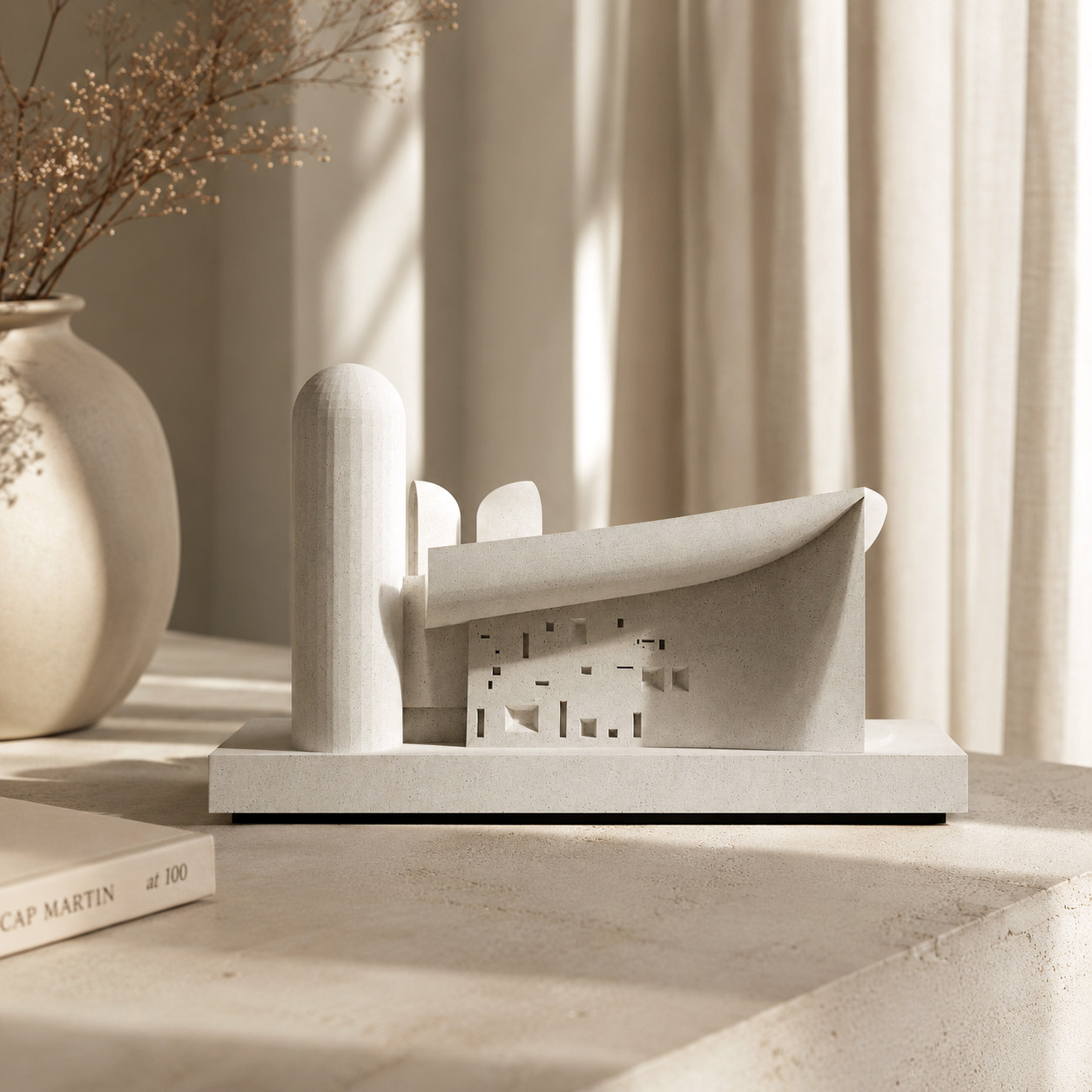 Ronchamp Chapel Concrete Architectural Model by Myron Design