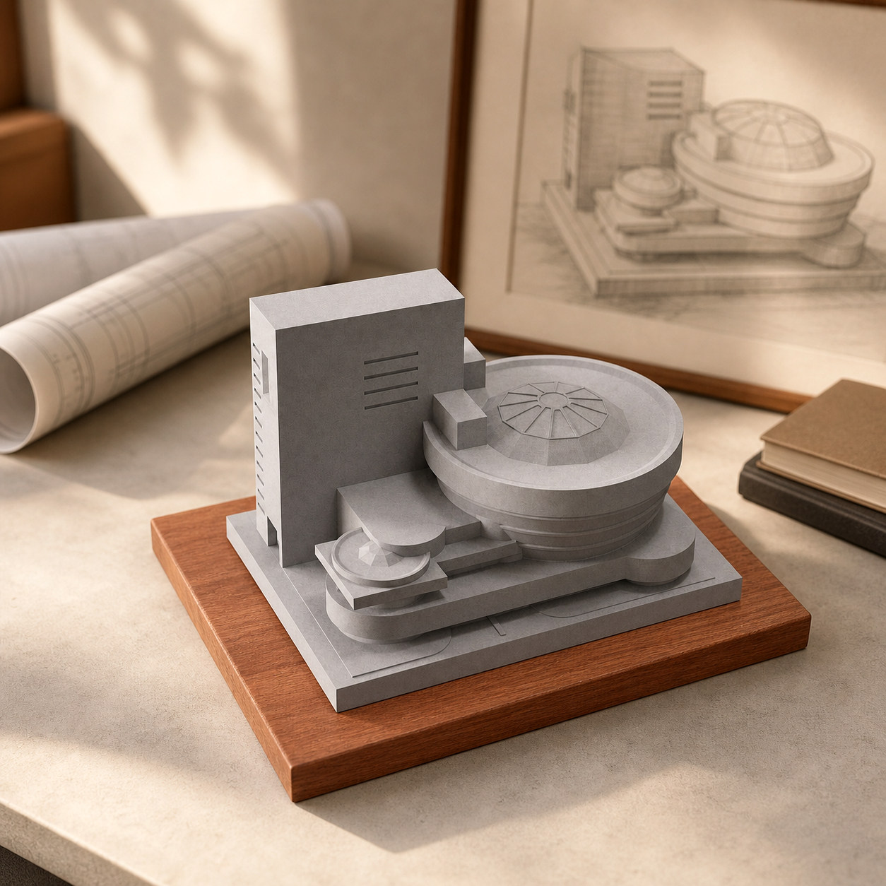 Guggenheim Museum Concrete Architectural Model by Myron Design