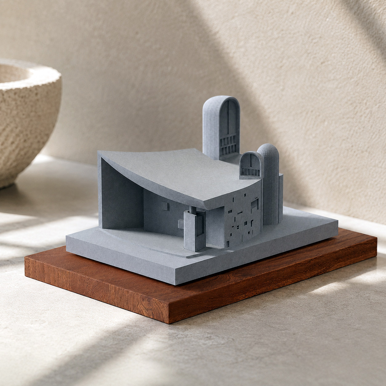 Ronchamp Chapel Concrete Architectural Model by Myron Design