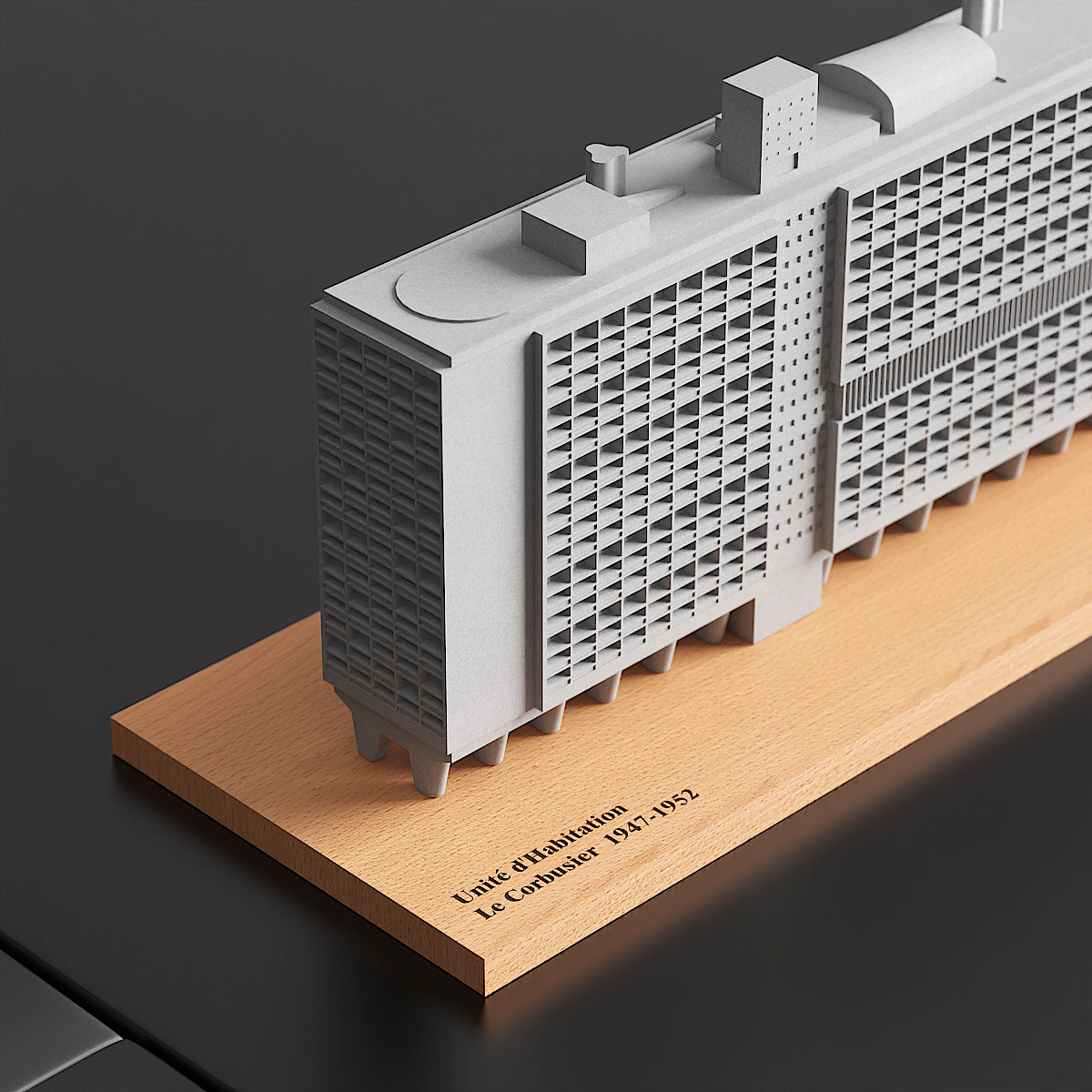 Unite d Habitation Marseille Concrete Model by Myron Design
