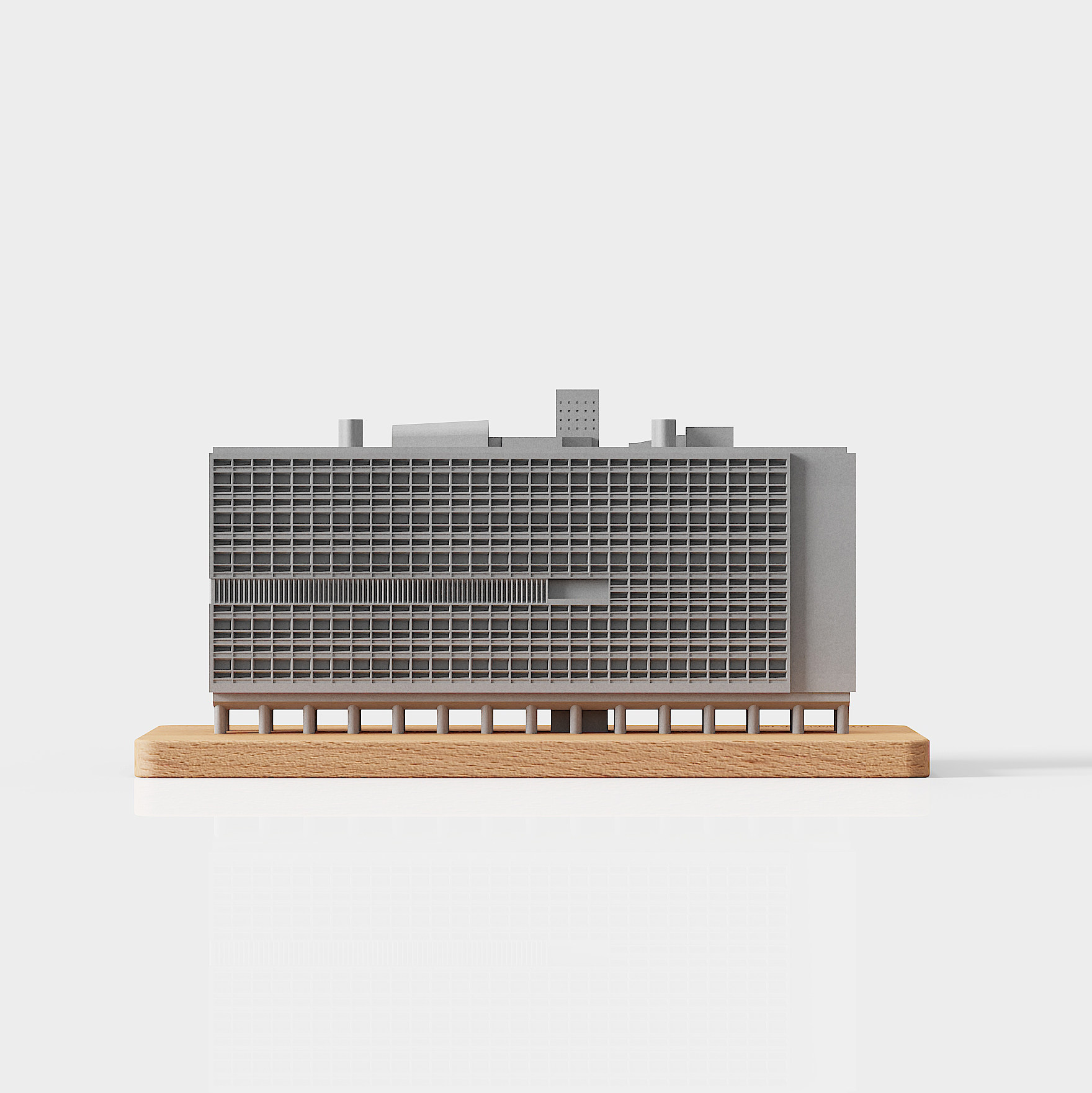 Unite d Habitation Marseille Concrete Model by Myron Design