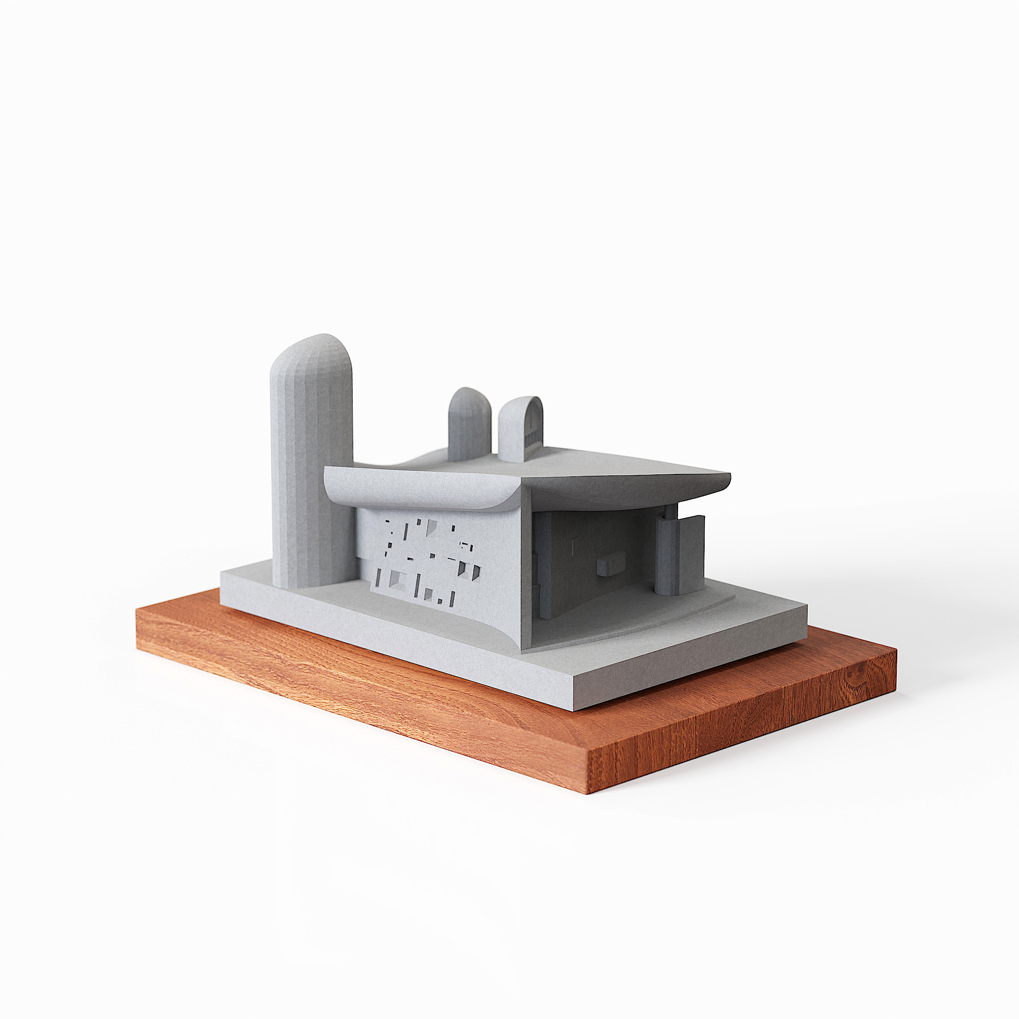 Ronchamp Chapel Concrete Architectural Model by Myron Design