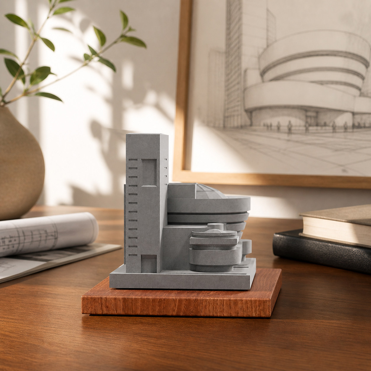Guggenheim Museum Concrete Architectural Model by Myron Design