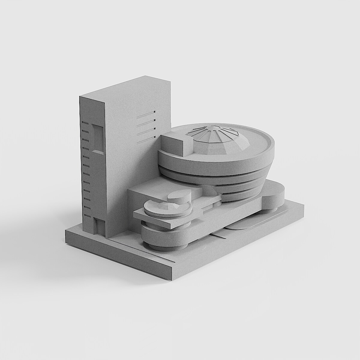 Guggenheim Museum Concrete Architectural Model by Myron Design