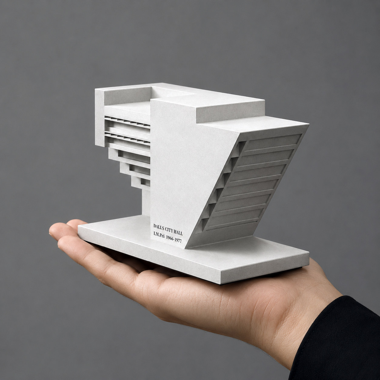 Dallas City Hall Concrete Architectural Model by Myron Design