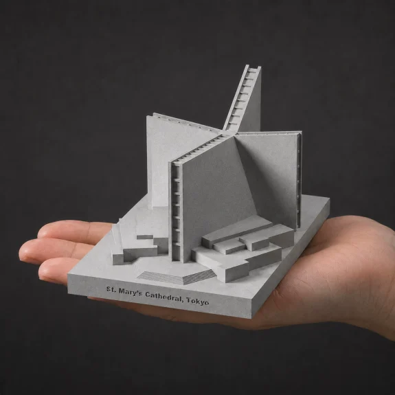Detail of the St. Mary's Cathedral fine concrete model