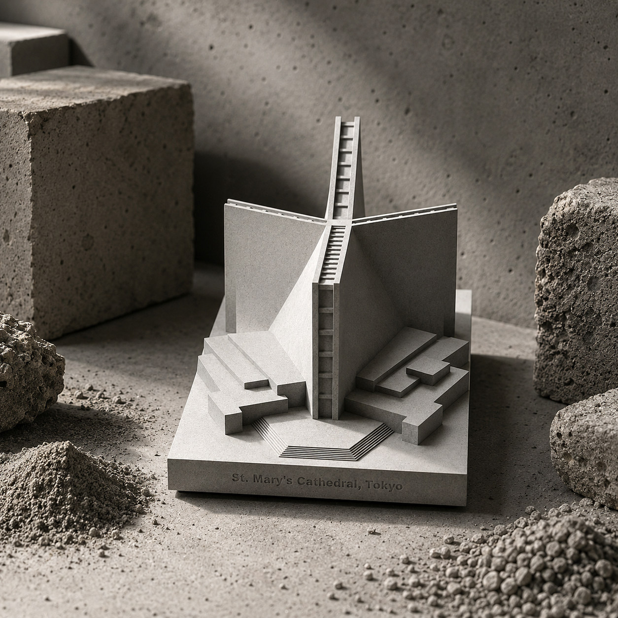 St Marys Cathedral Concrete Architectural Model by Myron Design