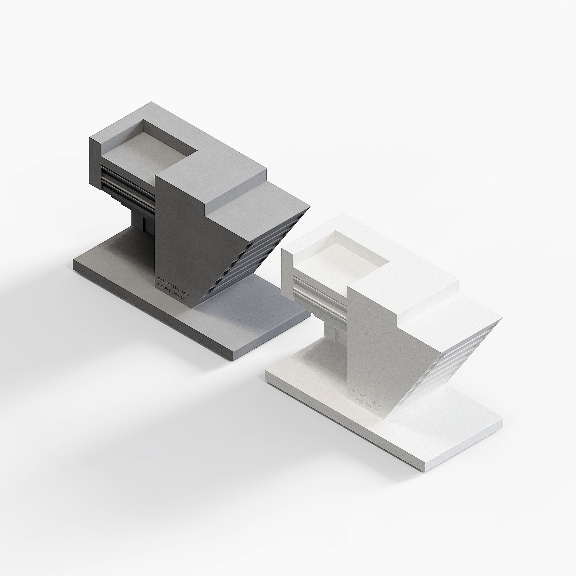 Dallas City Hall Concrete Architectural Model by Myron Design