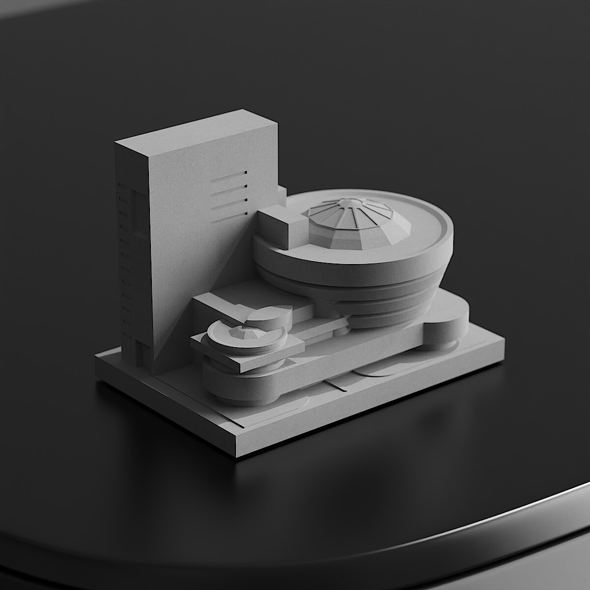 Guggenheim Museum Concrete Architectural Model by Myron Design
