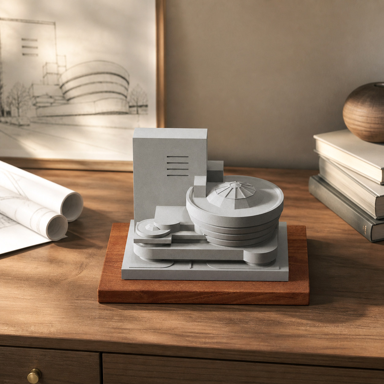 Guggenheim Museum Concrete Architectural Model by Myron Design